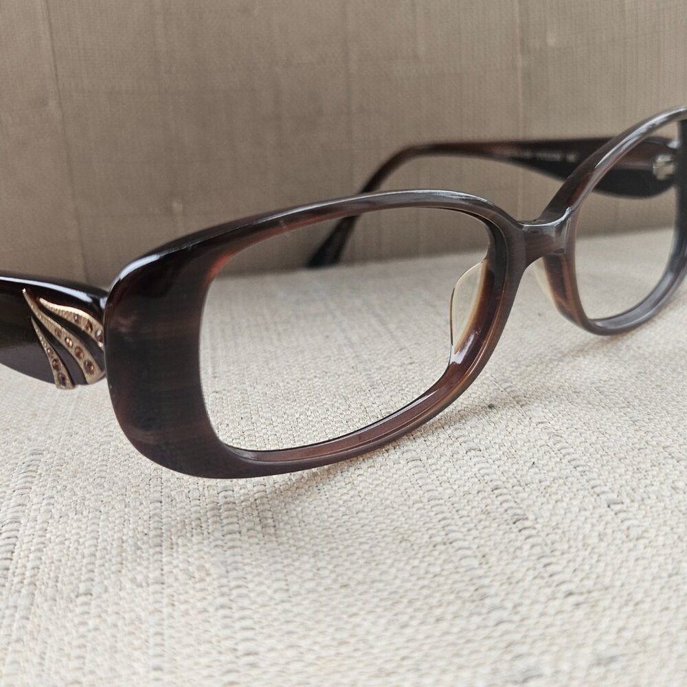 Dana Buchman Women Eyeglasses TULUM Brown Crystal 53[]16 135 Frame - Picture 3 of 16